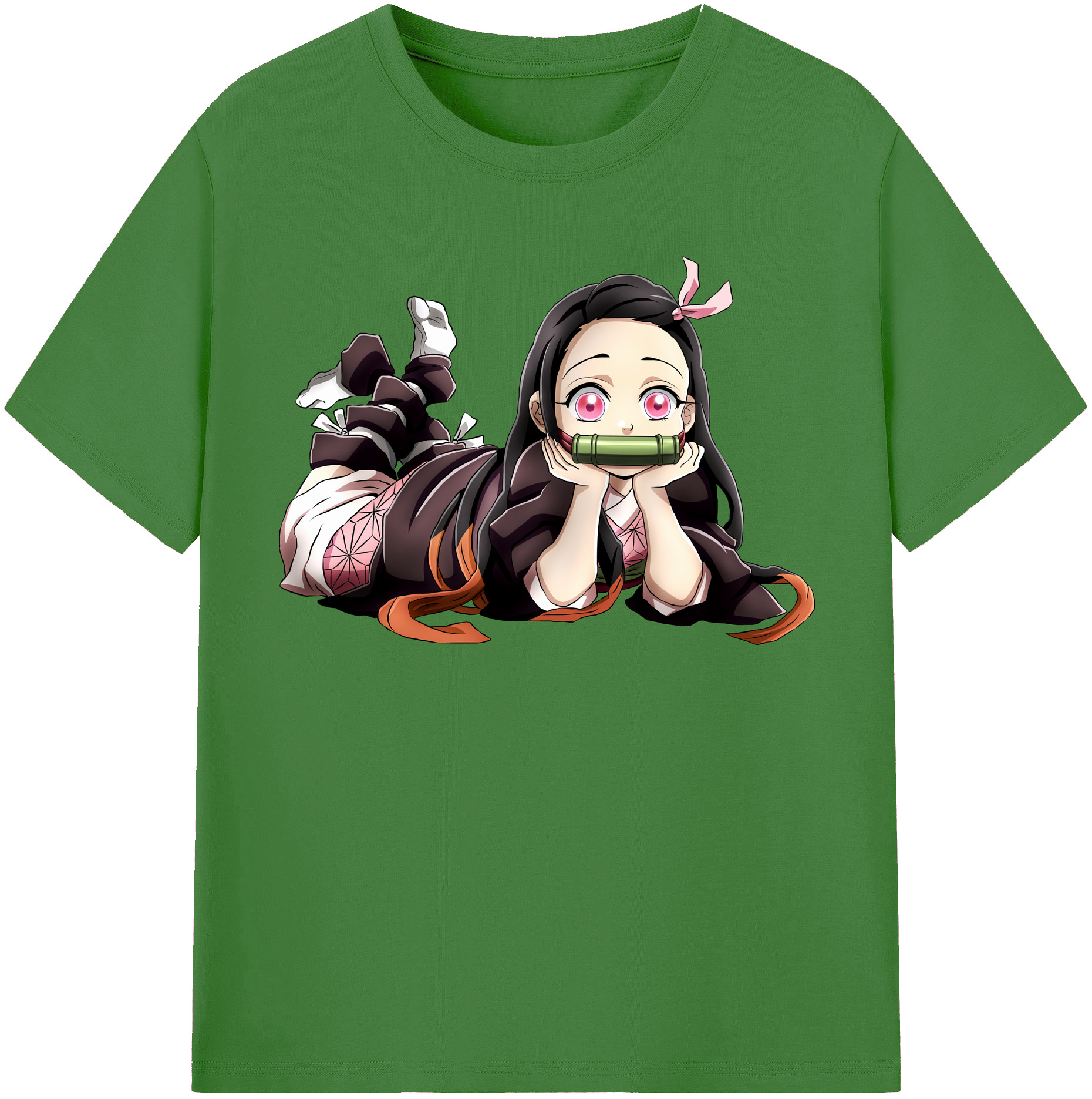 （画像用） 鬼滅の刃（きめつのやいば）竈門 禰󠄀豆子／かまど ねずこ Kamado Nezuko レディースカジュアルプリントTシャツ（綿100％）